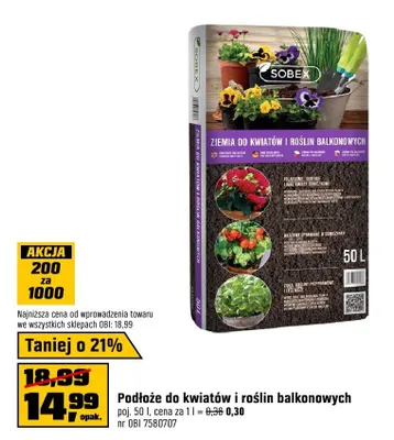 Ziemia do kwiatów i roślin balkonowych promocja w OBI