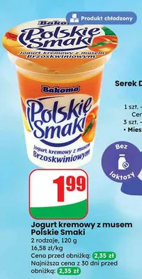 Jogurt kremowy z musem Polskie Smaki promocja w Dino