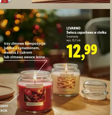Świeca zapachowa w słoiku zimowe owoce leśne Livarno promocja w Lidl