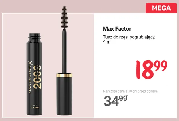 Tusz do rzęs pogrubiający Max Factor promocja w Rossmann