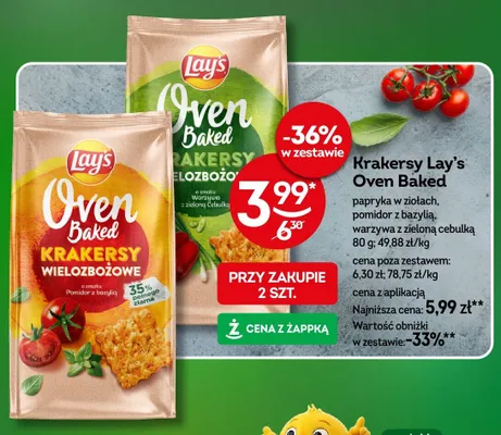 Krakersy Oven Baked warzywa z zieloną cebulką promocja w Żabka