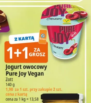 Jogurt owocowy Pure Joy Vegan Cherry Zott promocja w Leclerc