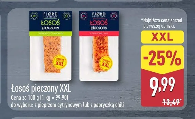 Łosoś pieczony XXL Fjørd z pieprzem cytrynowym promocja w Aldi