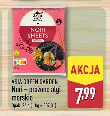 Nori - prażone algi morskie Asia Green Garden promocja w Aldi