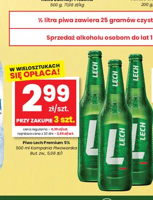 Piwo Lech Premium 5% promocja w emma MARKET