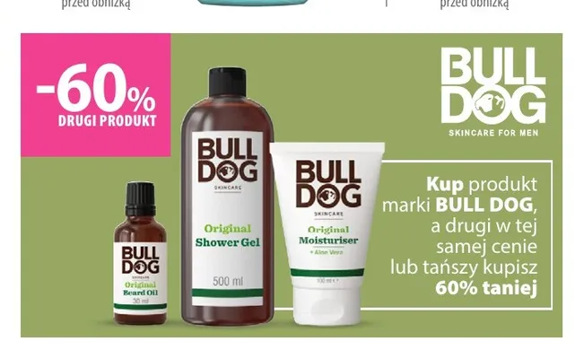Kosmetyki do pielęgnacji dla mężczyzn Bull Dog promocja w Hebe