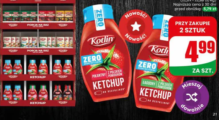 Ketchup Kotlin różne rodzaje promocja w Dino