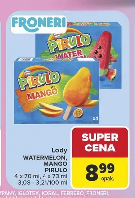 Lody Pirulo Mango promocja w Carrefour