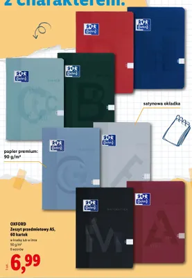 Zeszyt przedmiotowy A5 Oxford 60 kartek promocja w Lidl
