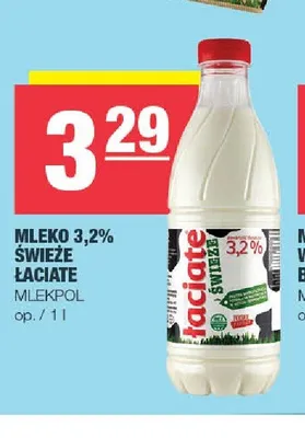 Mleko 3,2% świeże Łaciate Mlekpol promocja w SPAR