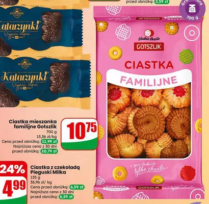 Ciastka z czekoladą Pieguski promocja w Dino