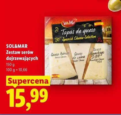 Zestaw serów dojrzewających Tapas de queso Spanish Cheese Selection Sol&Mar promocja w Lidl