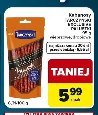 Kabanosy Tarczyński Exclusive Paluszki drobiowe promocja w Globi