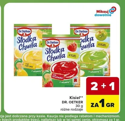 Kisiel truskawkowy Słodka Chwila Dr. Oetker promocja w Carrefour Express