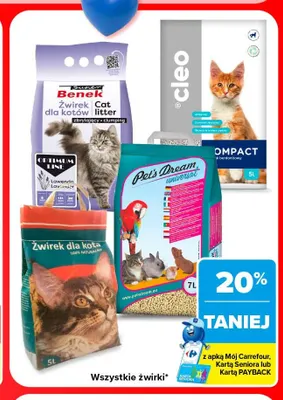 Żwirek bentonitowy dla kotów Cleo Compact promocja w Carrefour Market
