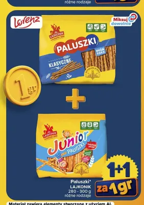 Paluszki klasyczne Lajkonik promocja w Carrefour