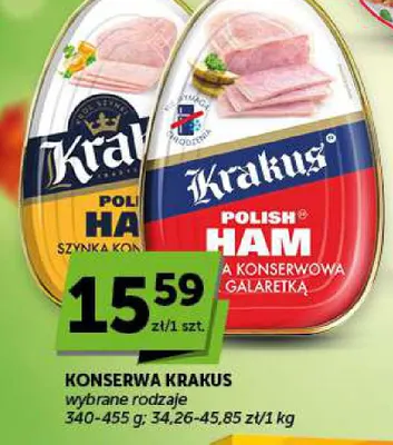 Konserwa Krakus Polish Ham Szynka konserwowa z galaretką promocja w Groszek