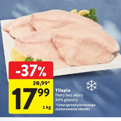 Tilapia filety bez skóry promocja w Intermarche