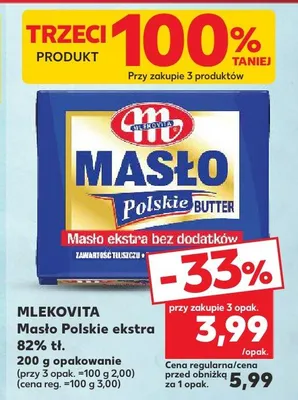 Masło Polskie ekstra 82% Mlekovita promocja w Kaufland