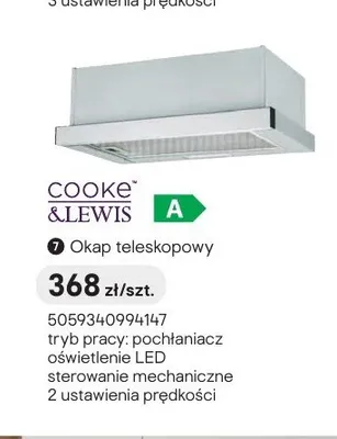 Okap teleskopowy COOKE & LEWIS promocja w Castorama