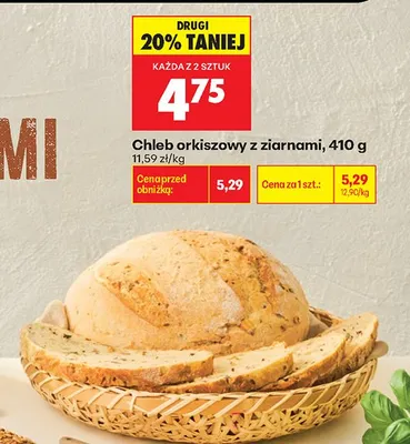 Chleb orkiszowy z ziarnami promocja w Biedronka