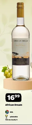 Wino białe African Dream White Medium Sweet półsłodkie RPA promocja w Netto
