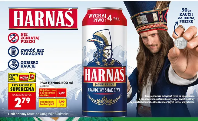 Piwo Harnaś 500 ml promocja w Biedronka