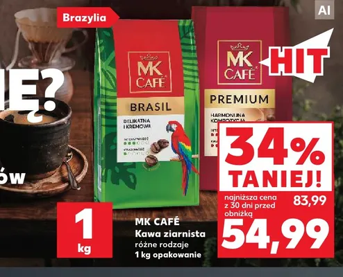 Kawa ziarnista różne rodzaje MK Café promocja w Kaufland