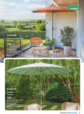 Parasol półokrągły Kasane brąz promocja w Castorama