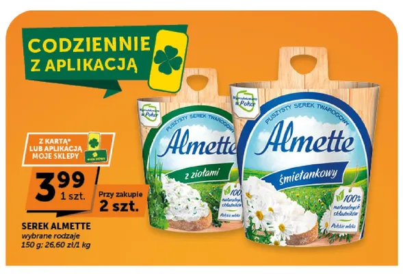 Serek puszysty twarogowy Almette z ziołami promocja w ABC