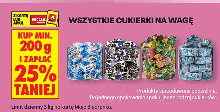 Cukierki na wagę Mini Milk promocja w Biedronka