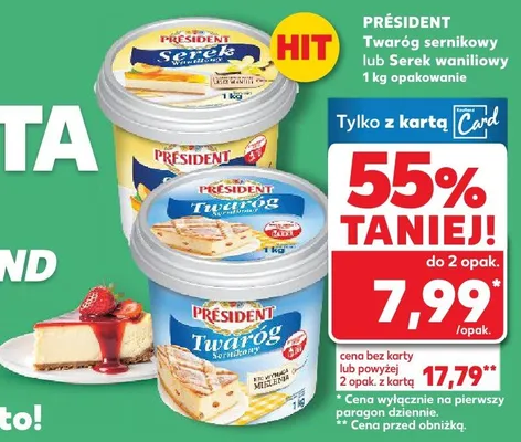Twaróg sernikowy Président promocja w Kaufland
