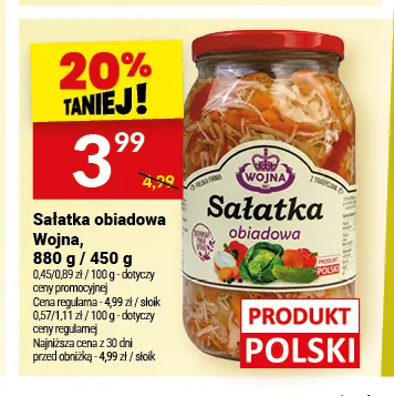 Sałatka obiadowa Wojna promocja w Twój Market