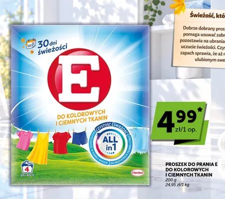 Proszek do prania E do kolorowych i ciemnych tkanin promocja w ABC