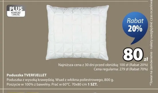 Poduszka TVERFJELLET promocja w Jysk