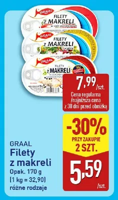 Filety z makreli, różne rodzaje promocja w Aldi