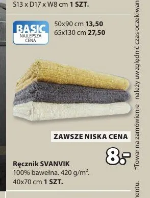 Ręcznik SVANVIK 40x70cm promocja w Jysk