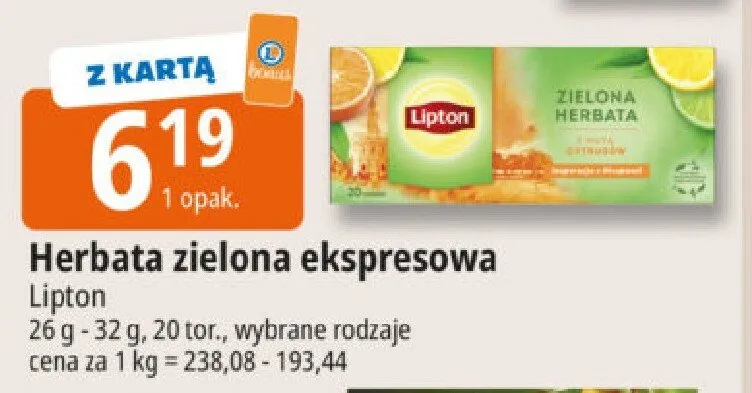 Herbata zielona ekspresowa promocja w Leclerc