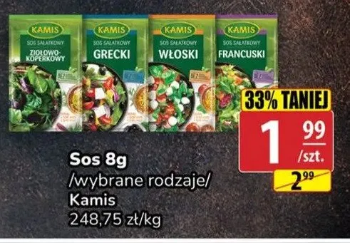 Sos sałatkowy ziołowo-koperkowy Kamis promocja w API Market