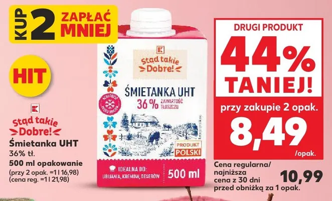 Śmietanka UHT 36% Stad Takie Dobre promocja w Kaufland