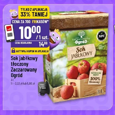 Sok jabłkowy tłoczony Zaczarowany Ogród promocja w POLOmarket
