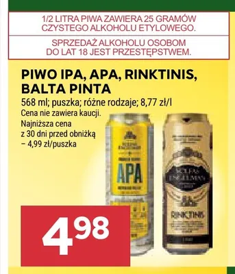 Piwo Rinktinis Volfas Engelman promocja w Stokrotka