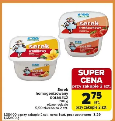 Serek homogenizowany różne rodzaje promocja w Carrefour Express