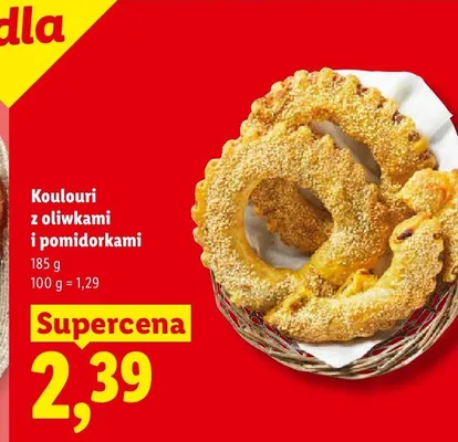 Koulouri z oliwkami i pomidorkami promocja w Lidl