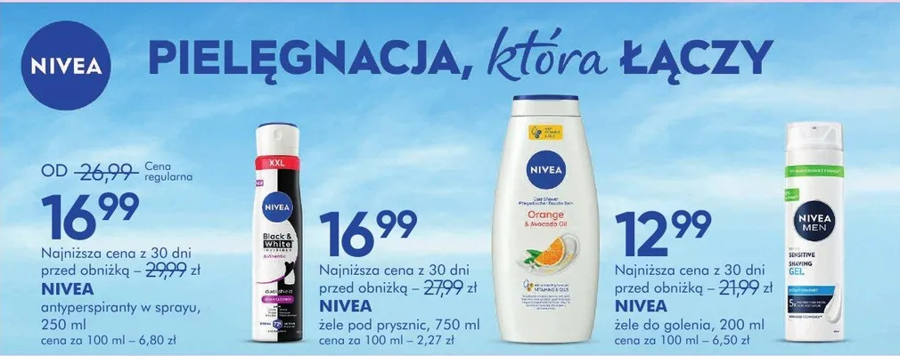 Nivea żele do golenia promocja w Super-Pharm