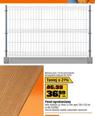 Panel ogrodzeniowy antracyt promocja w OBI