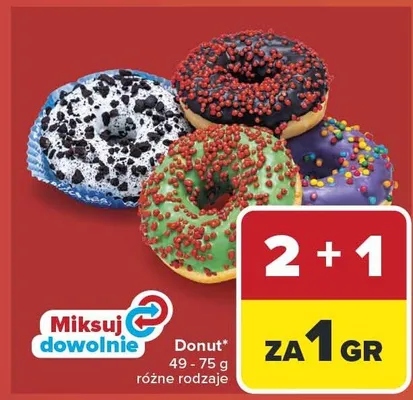Donut różne rodzaje promocja w Carrefour