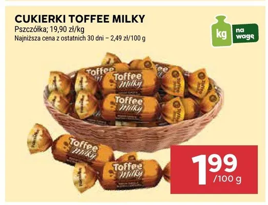 Cukierki toffee milky promocja w Stokrotka