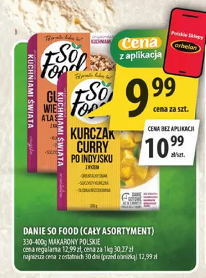 Danie So Food kurczak curry po indyjsku z ryżem promocja w Arhelan