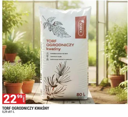 Torf ogrodniczy kwaśny Sobex promocja w Merkury Market